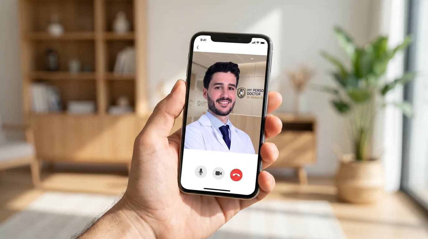 Telehealth appointment app interface